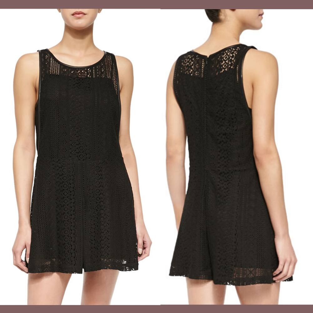 NEW Rebecca Minkoff [SIZE 6 ] Marriane‎ Lace Sleeveless Romper in Black